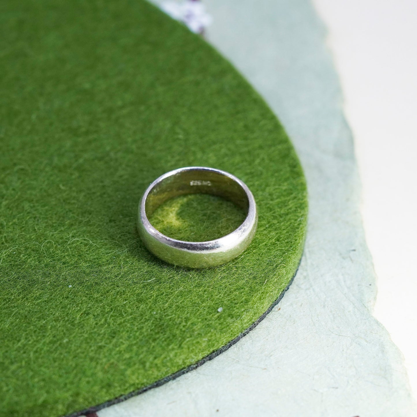 Size 8.5, Vintage sterling silver handmade ring, 925 wedding band