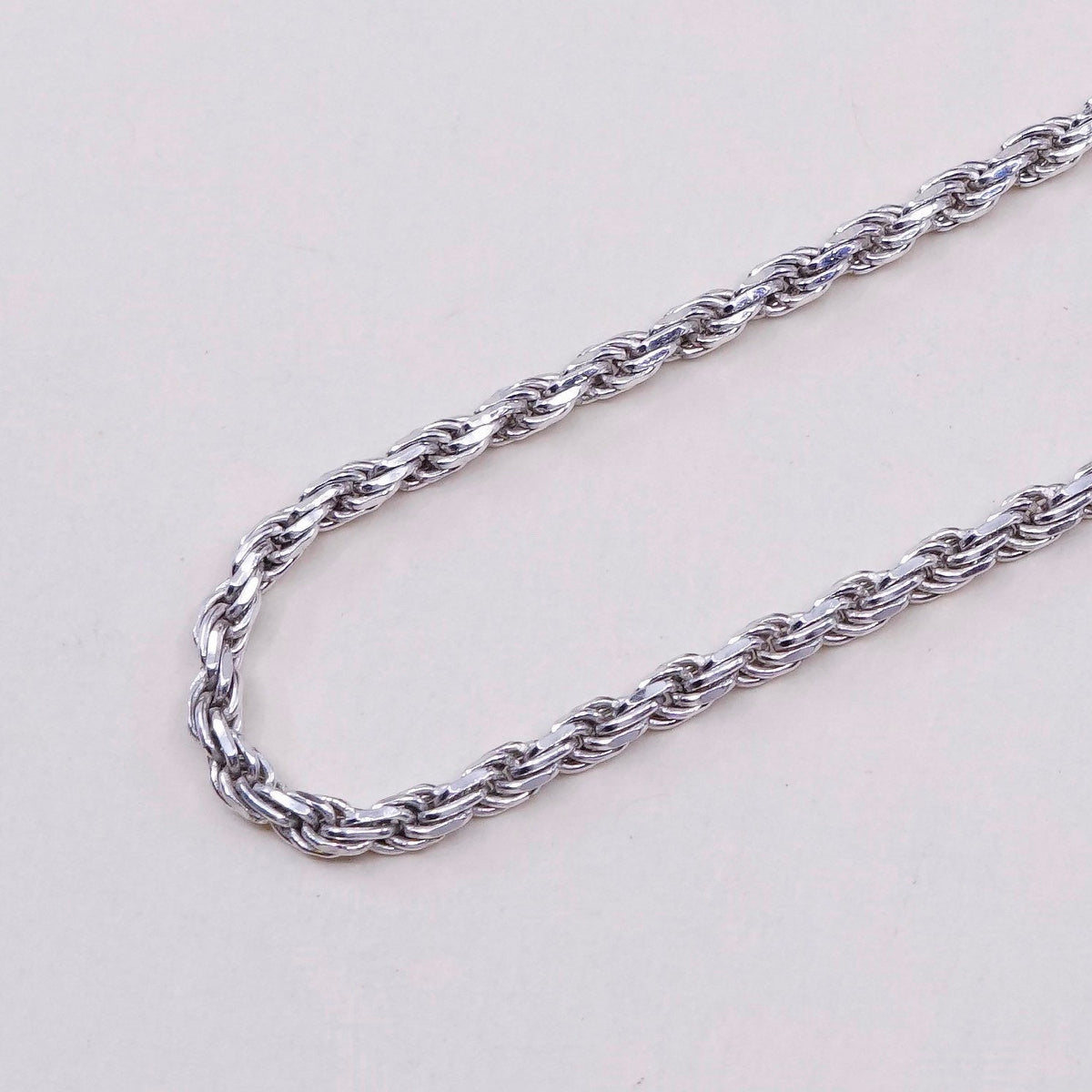 24”, 2.5mm, vintage OTC Sterling silver necklace, 925 diamond rope chain