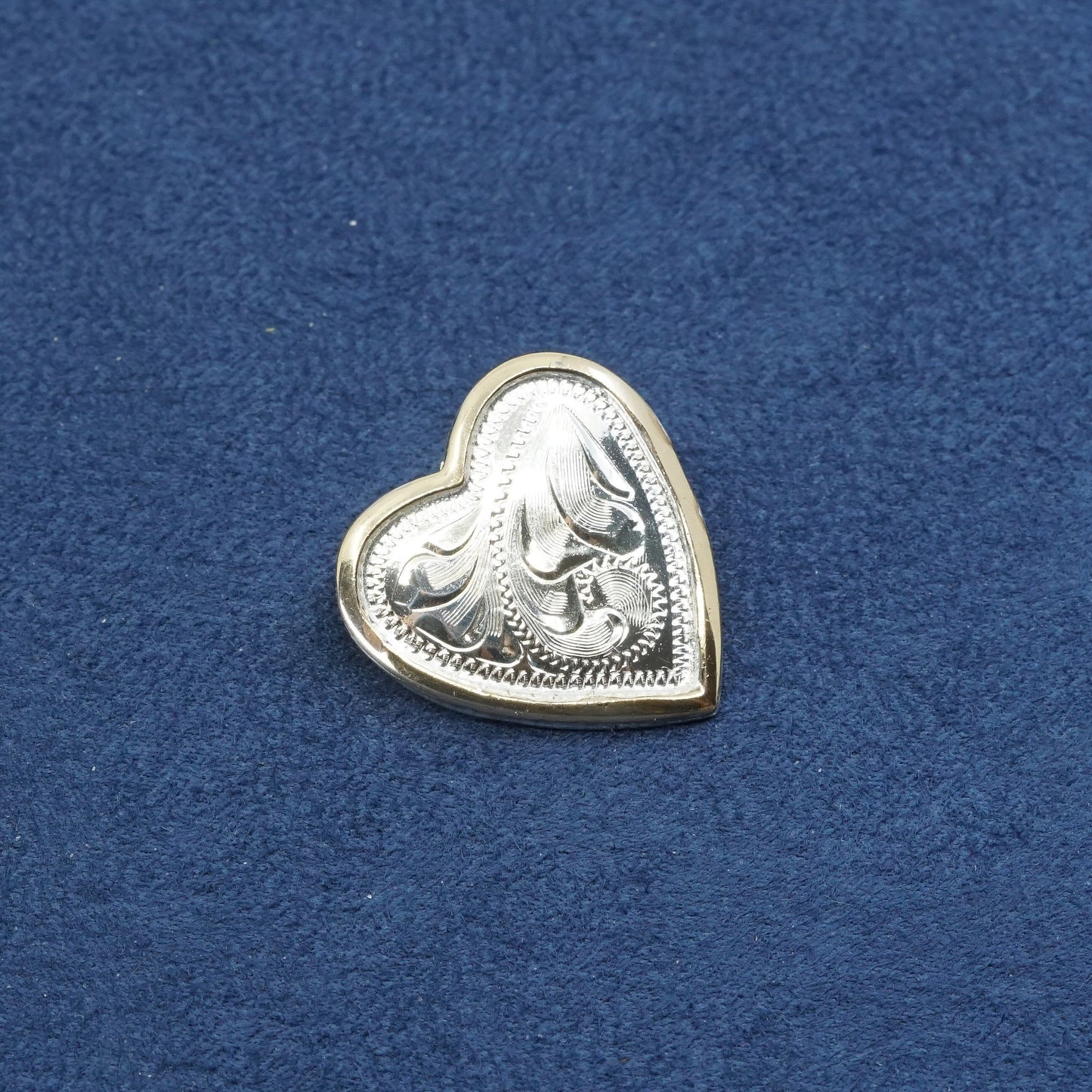 Justin Sterling silver handmade earrings, 925 heart studs w/ 14K gold trim