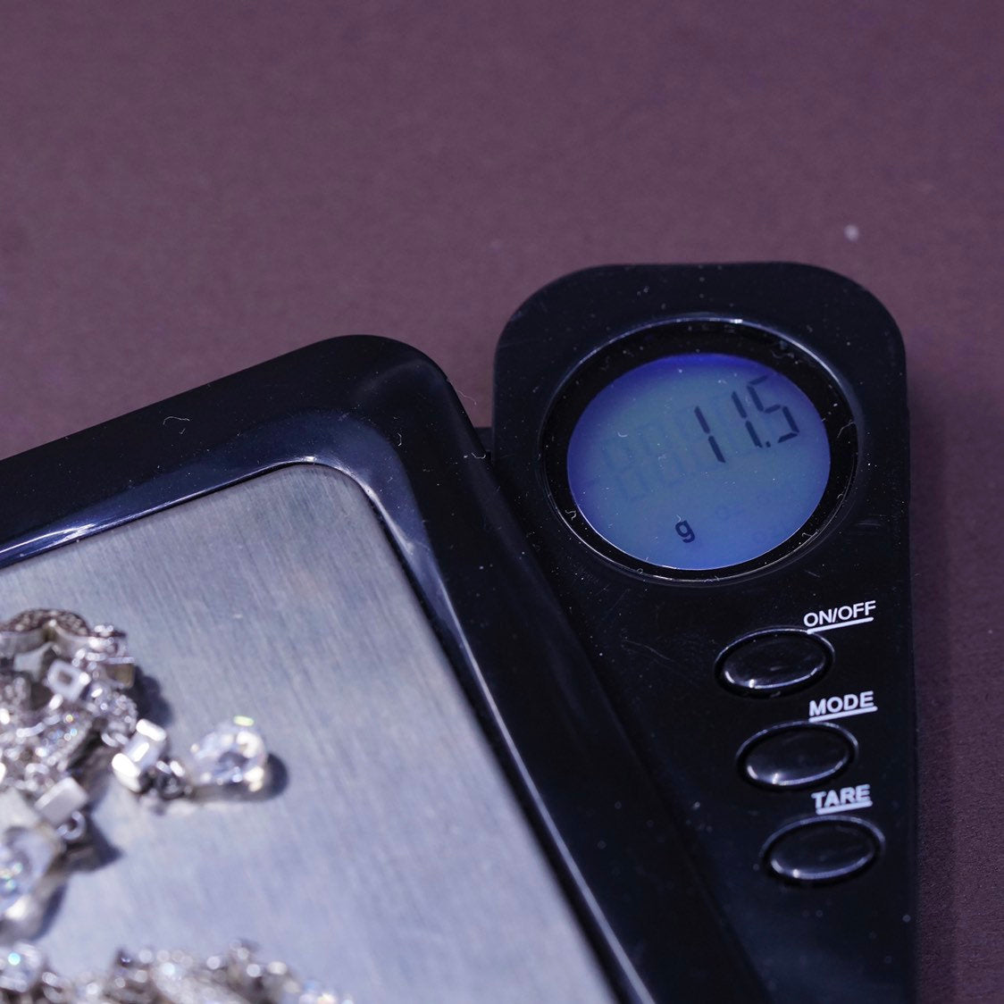 vtg CC Sterling silver handmade earrings, 925 w/ teardrop Swarovski crystal