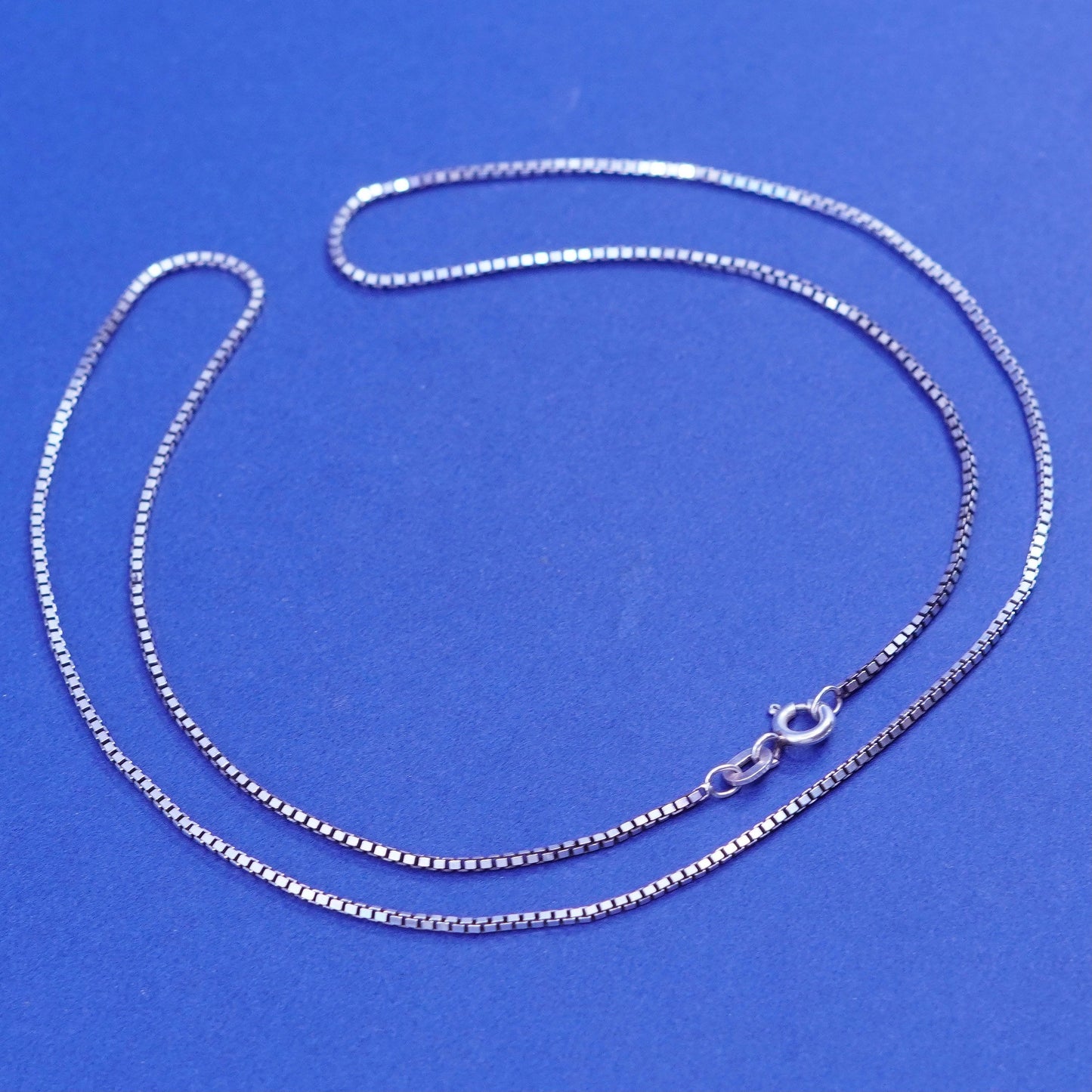 20”, 1mm, vintage Sterling silver necklace, 925 box chain