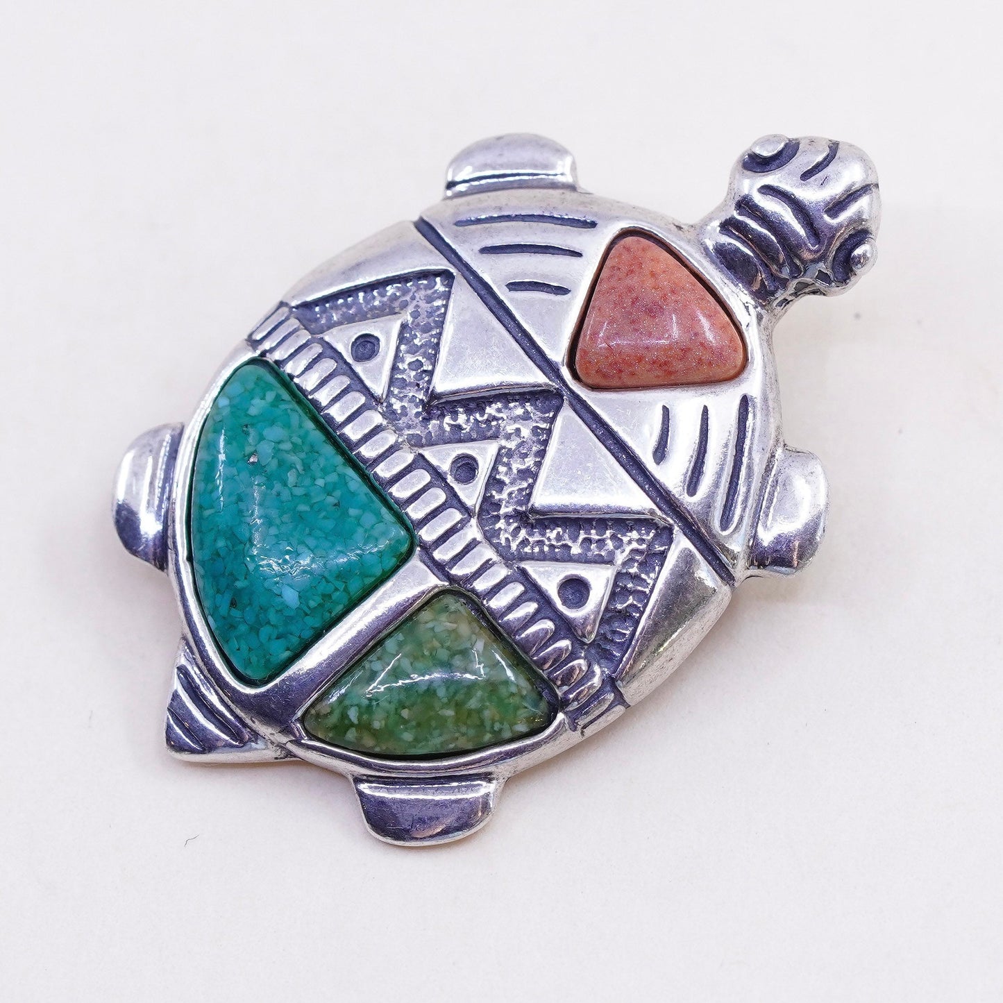 Relios Carolyn pollack handmade pendant sterling silver, 925 turtle turquoise