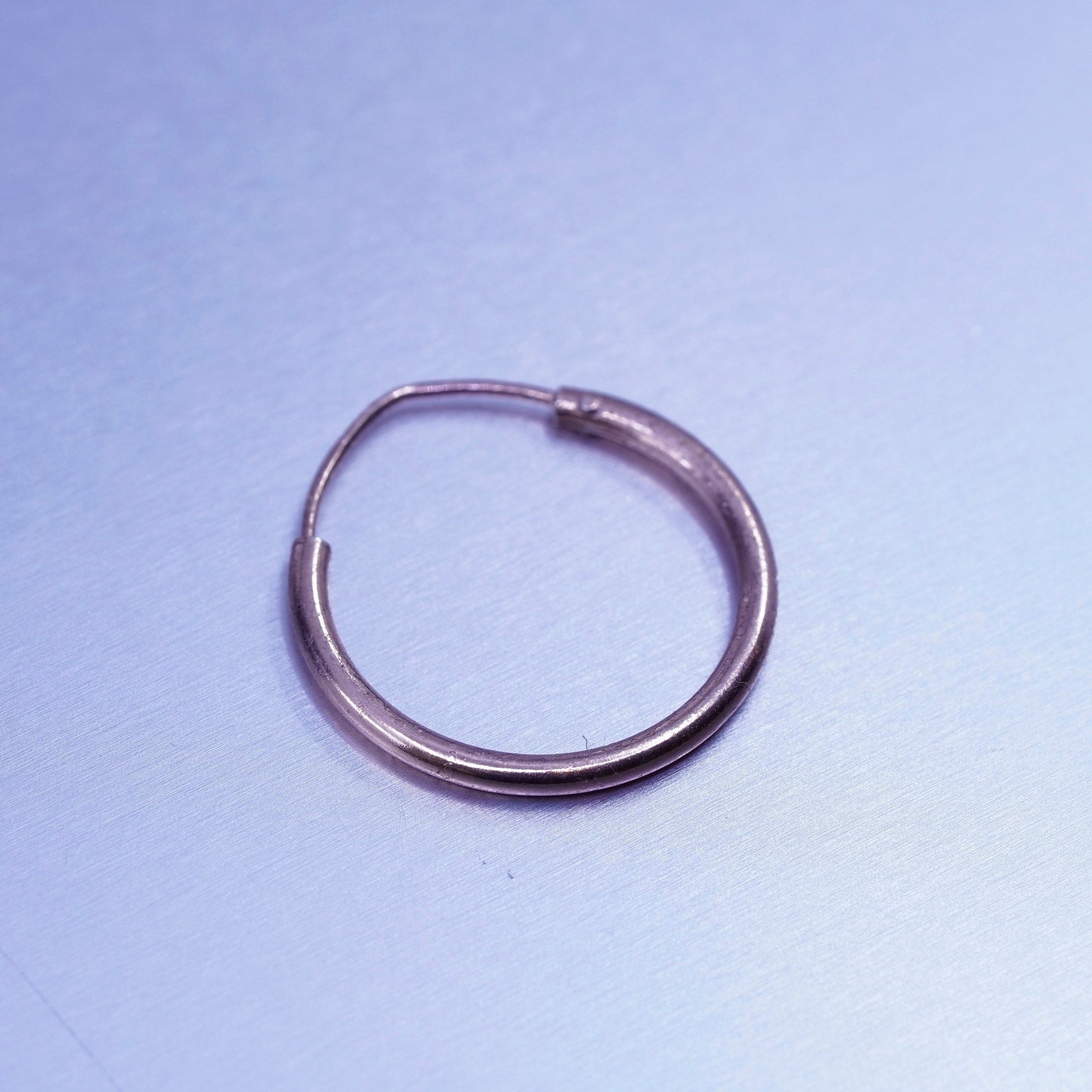 0.5”, vintage Sterling silver handmade earrings, 925 bamboo textured hoops