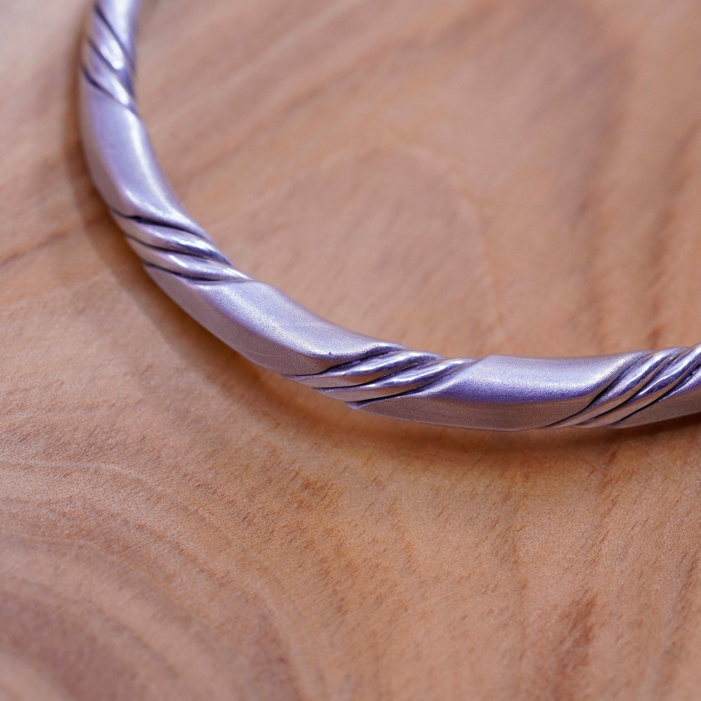 6”, Vintage Sterling silver handmade bracelet, 925 braided woven cable cuff