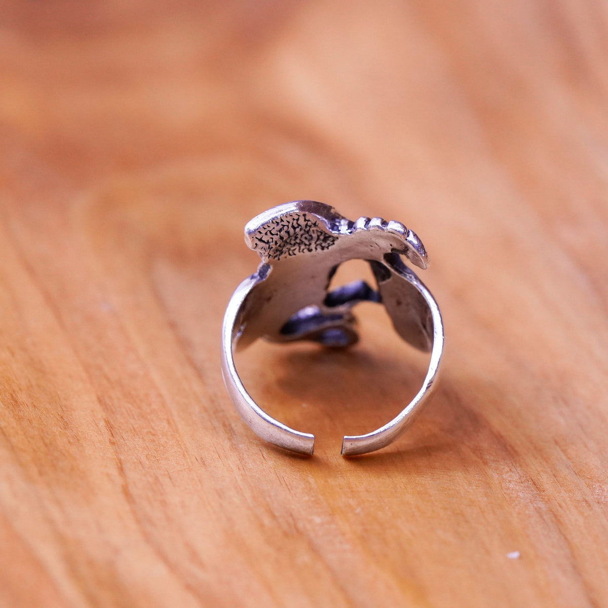Size 5.25, vintage Shube Sterling silver handmade ring, 925 dragon band