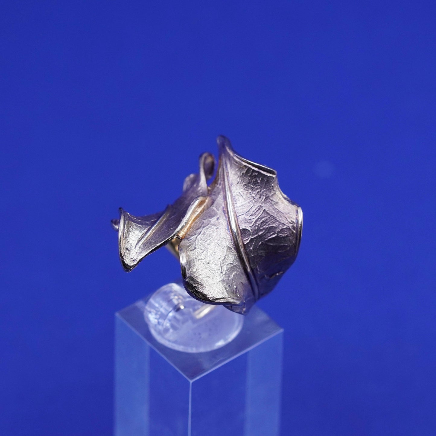 Size 9, vintage Dyadema Italy vermeil gold filled sterling 925 silver leaf ring