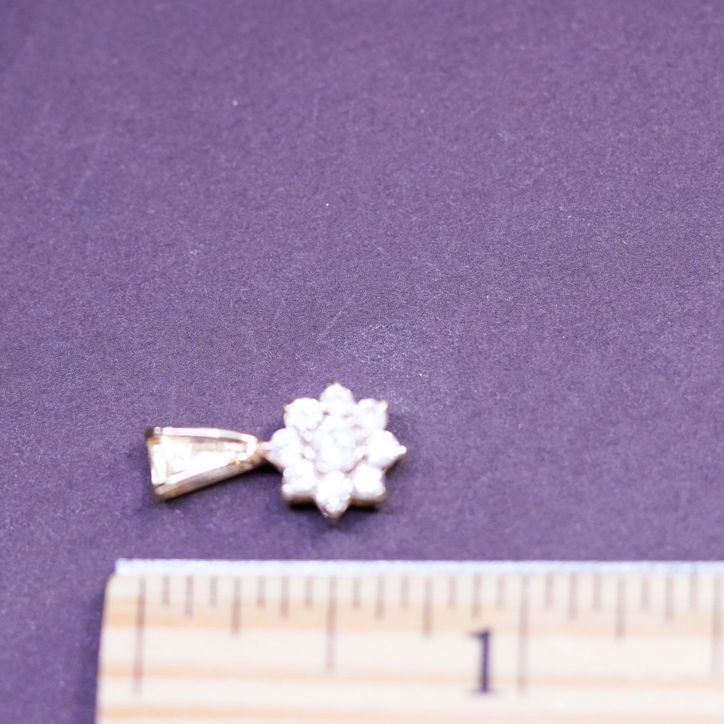 Vintage vermeil gold over Sterling 925 silver pendant with Cz