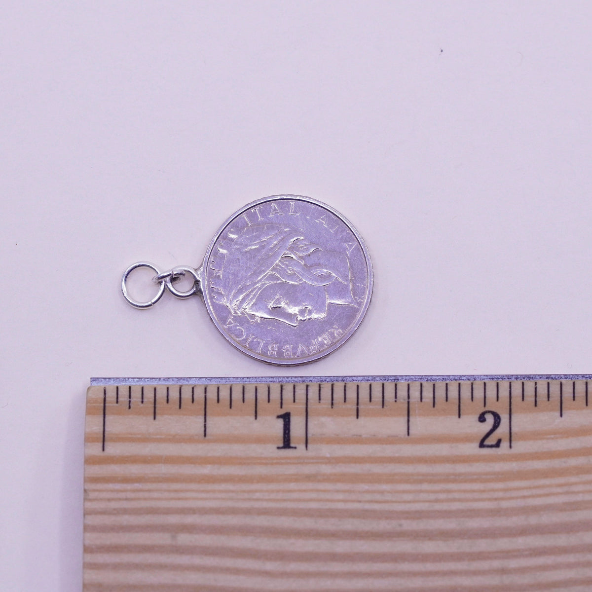 Vintage italian repvbblica coin charm pendant