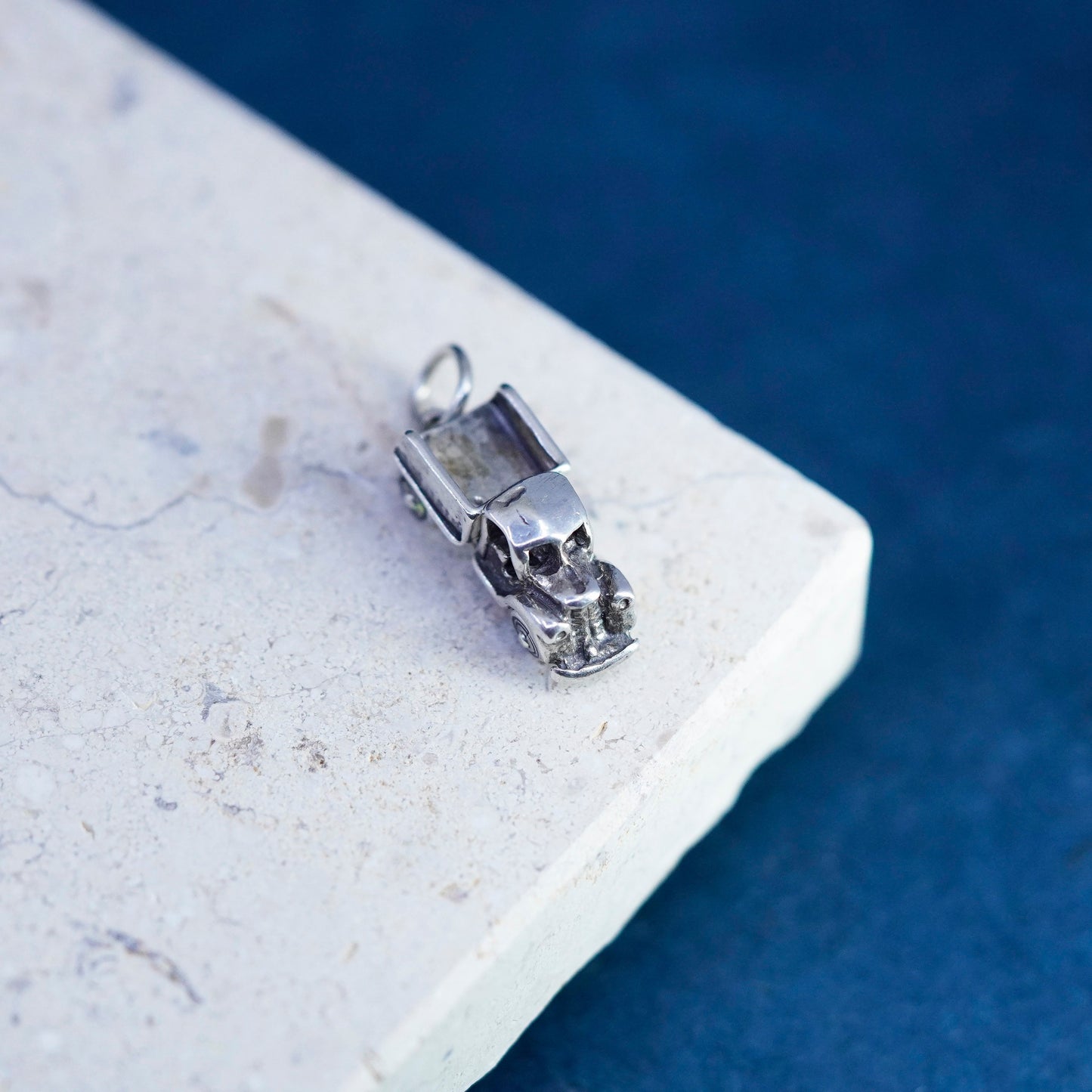 Vintage Sterling silver handmade pendant, 925 truck car charm