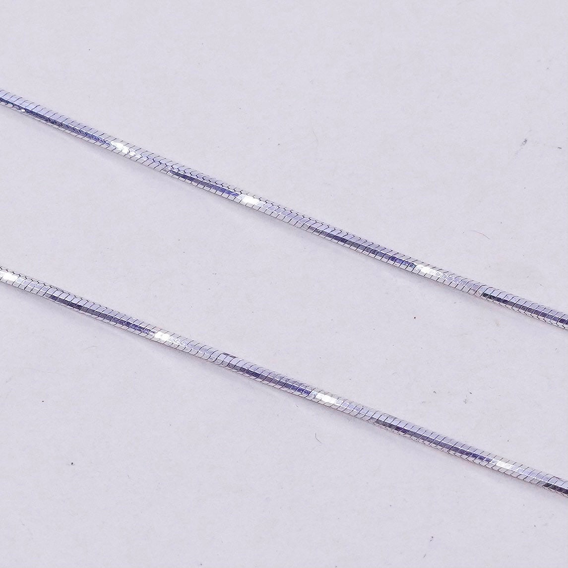 16”, 1mm, Vintage sterling silver square snake chain, Italy 925 necklace