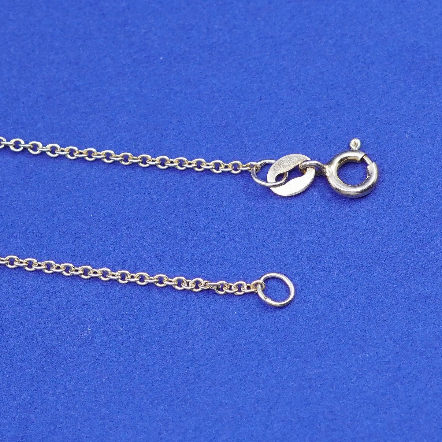 18”, 1mm, vintage Sterling silver necklace, vermeil gold over 925 circle chain