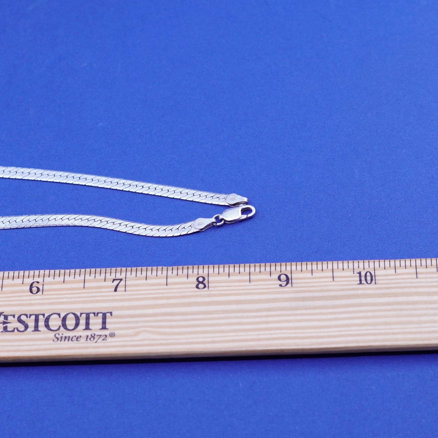 18”, 5mm, vintage Sterling silver handmade necklace, 925 herringbone chain