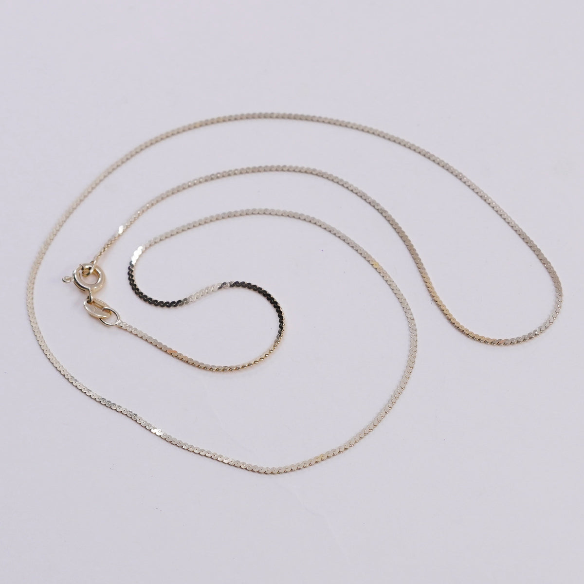 20”, vtg vermeil gold sterling silver Italy 925 twisted s link chain, necklace