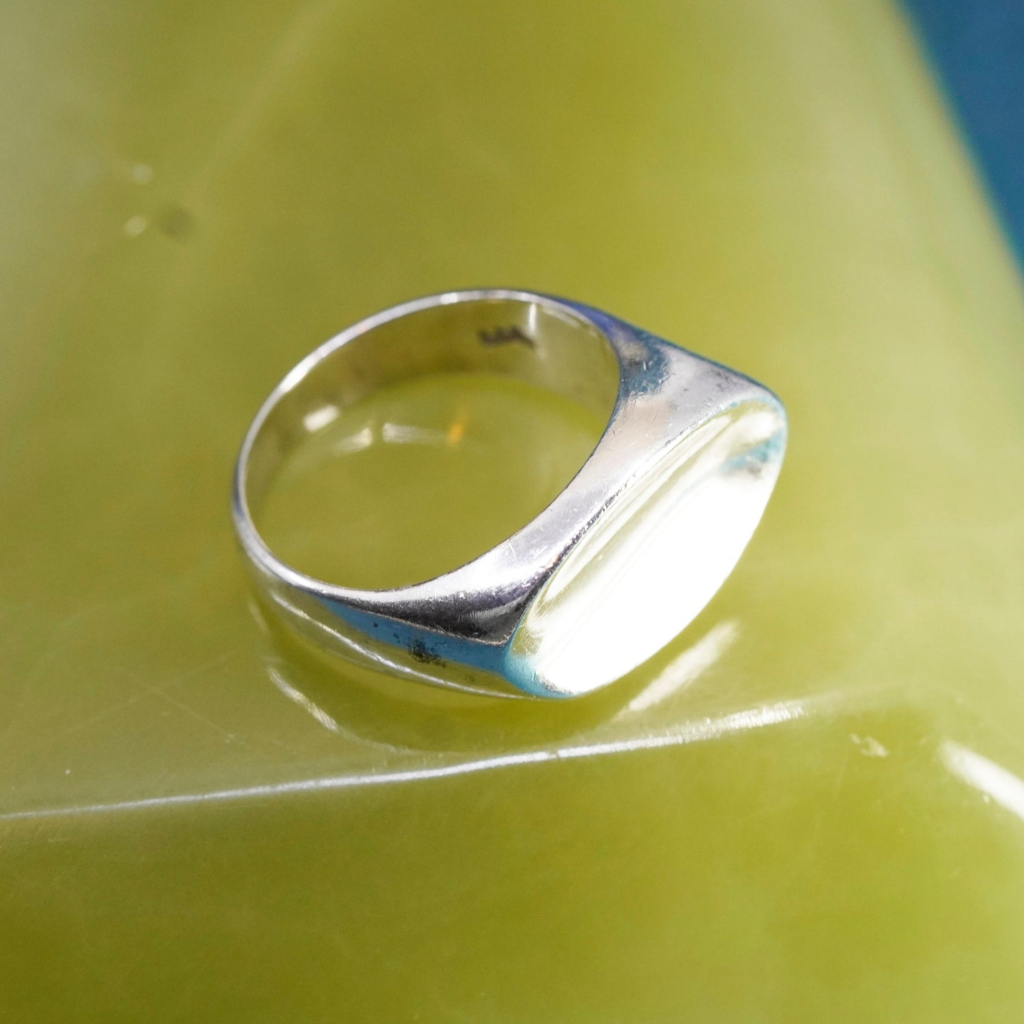 Size 9, vintage Sterling silver handmade ring, modern wide 925 band