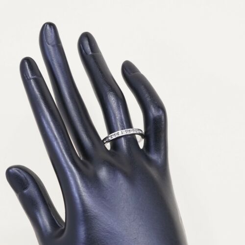 Sz 9.5, Sterling 925 Silver Stackable Ring w/ Purple Cz Around, Stamped Sterling