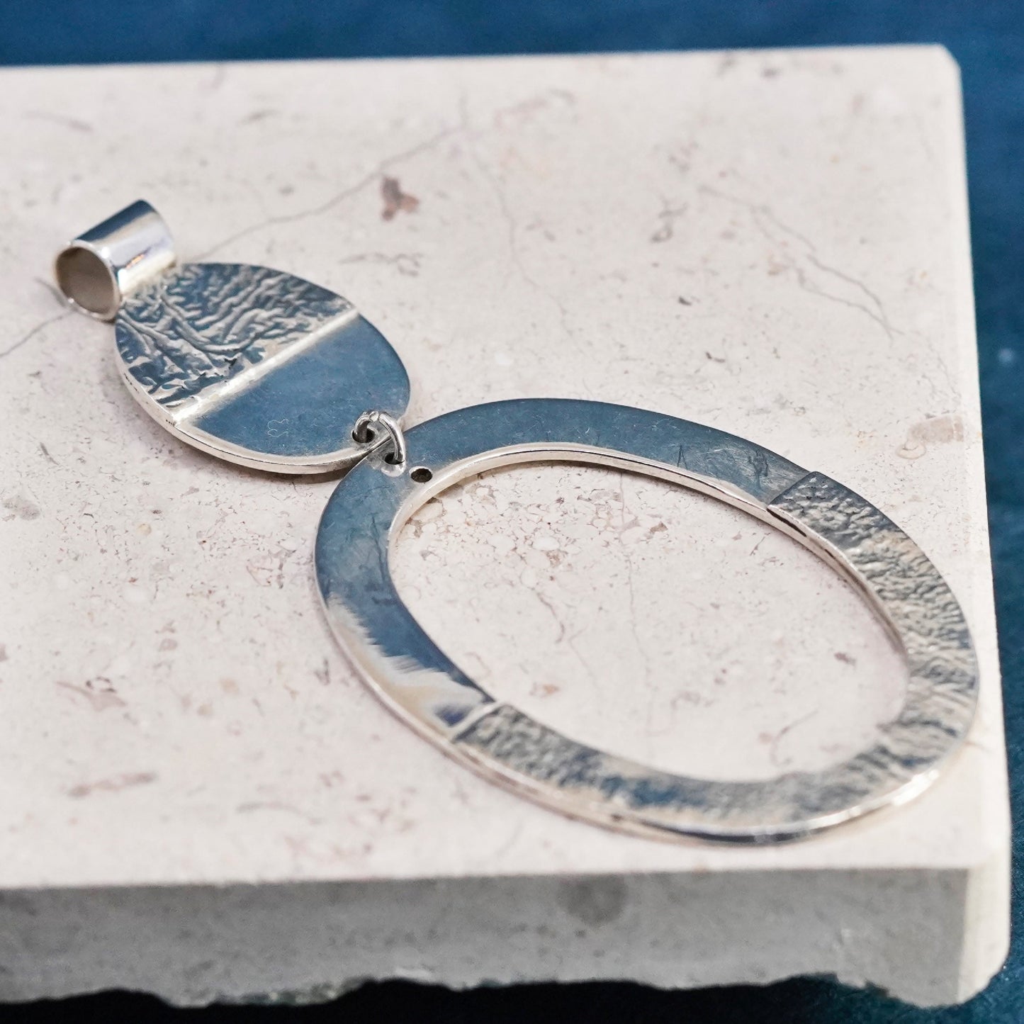 Native American Cody Hunter Sterling silver handmade pendant, 925 filigree oval