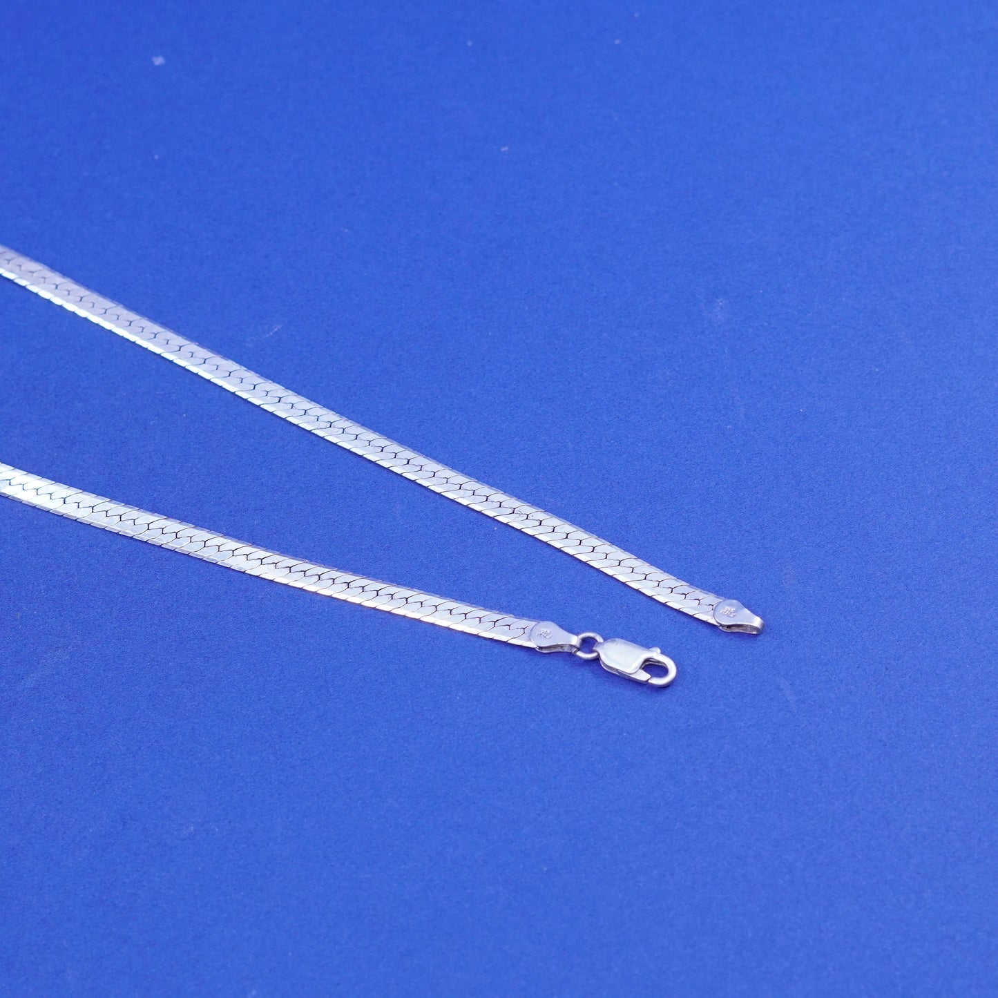 18”, 5mm, vintage Sterling silver handmade necklace, 925 herringbone chain