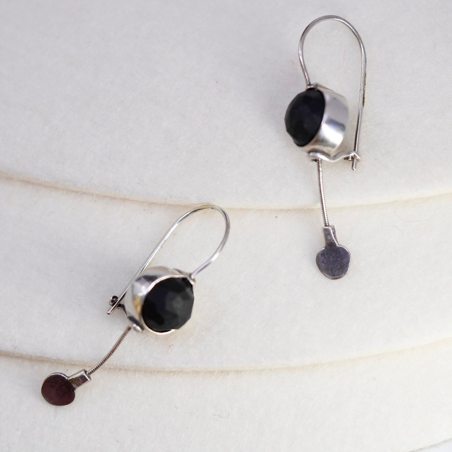 SILPADA Sterling Silver 925 Faceted Matte Black Onyx Dangle Earrings W1626