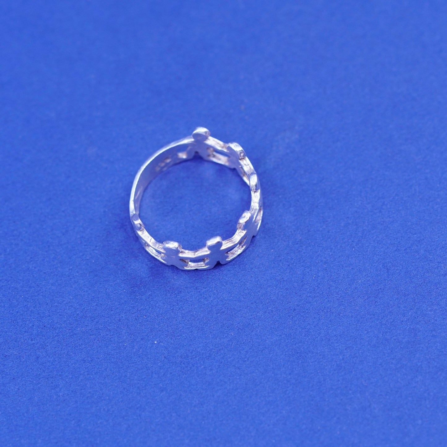 Size 7, vintage sterling silver handmade ring, 925 friends band