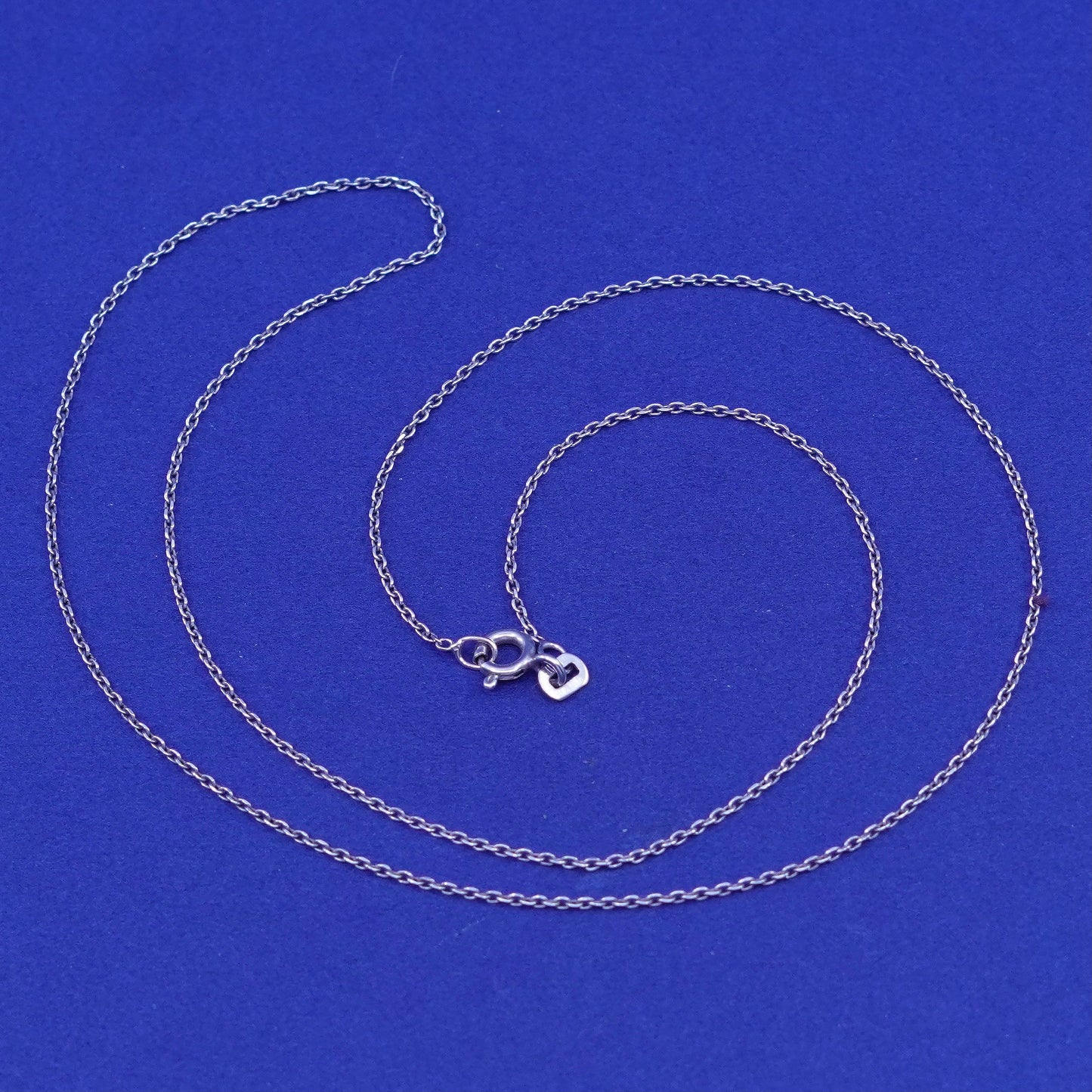18”, 1mm, vintage Sterling silver handmade necklace, 925 circle chain