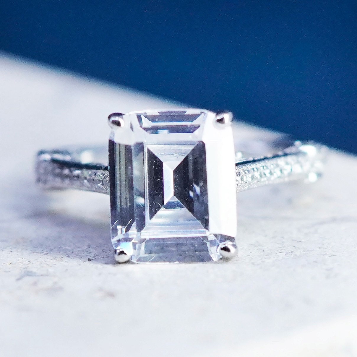 Size 6.25, vintage Sterling 925 silver engagement anniversary band ring with Cz