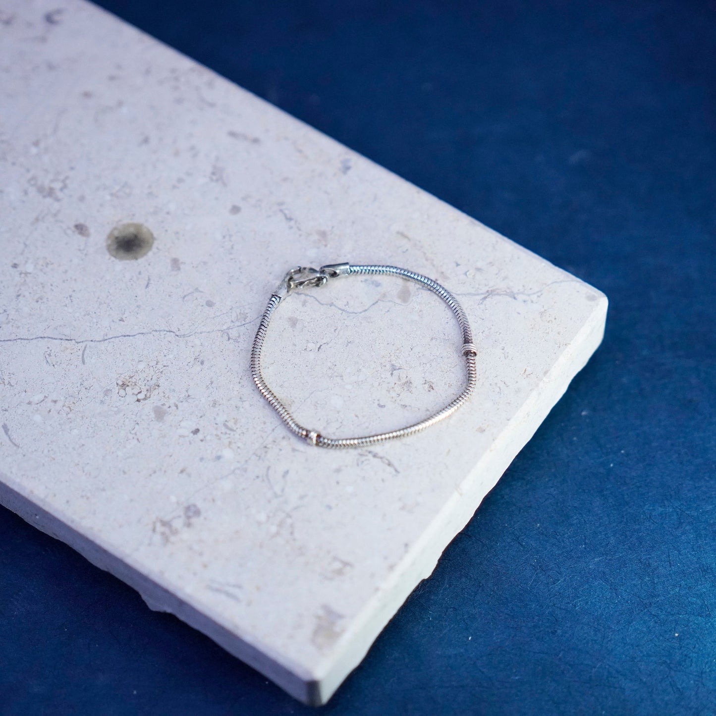 5.25”, 2mm, Sterling silver handmade bracelet, 925 snake chain