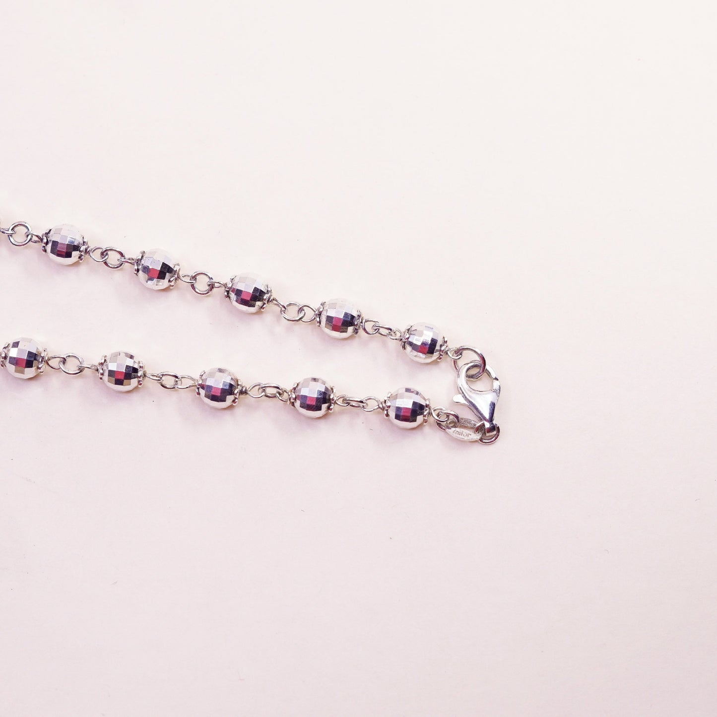 20”, Italy Milor Sterling silver necklace, Italy 925 fine silver beads chain