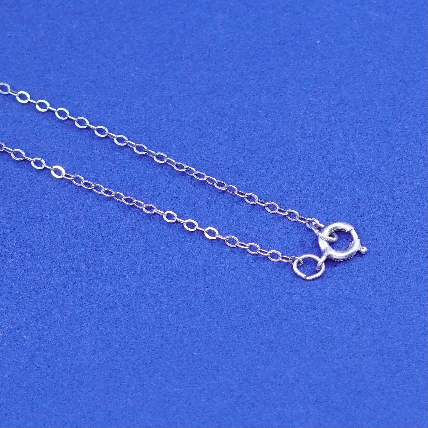 18”, 1mm, vintage Sterling silver handmade necklace, 925 flatten circle chain