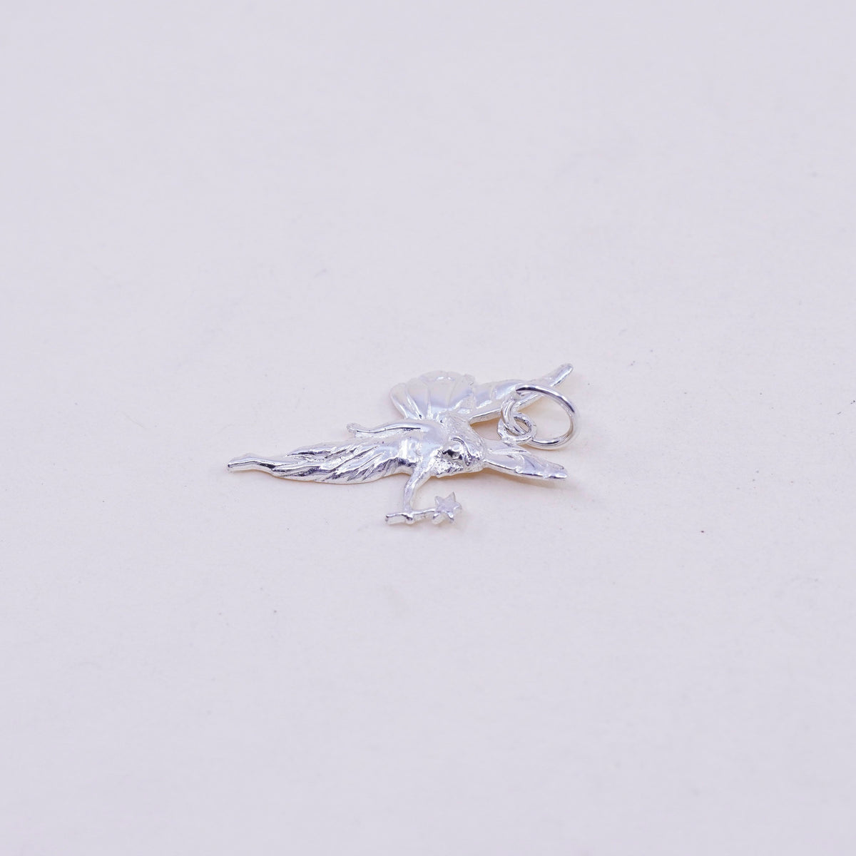 Vintage sterling silver handmade pendant, 925 fairy charm