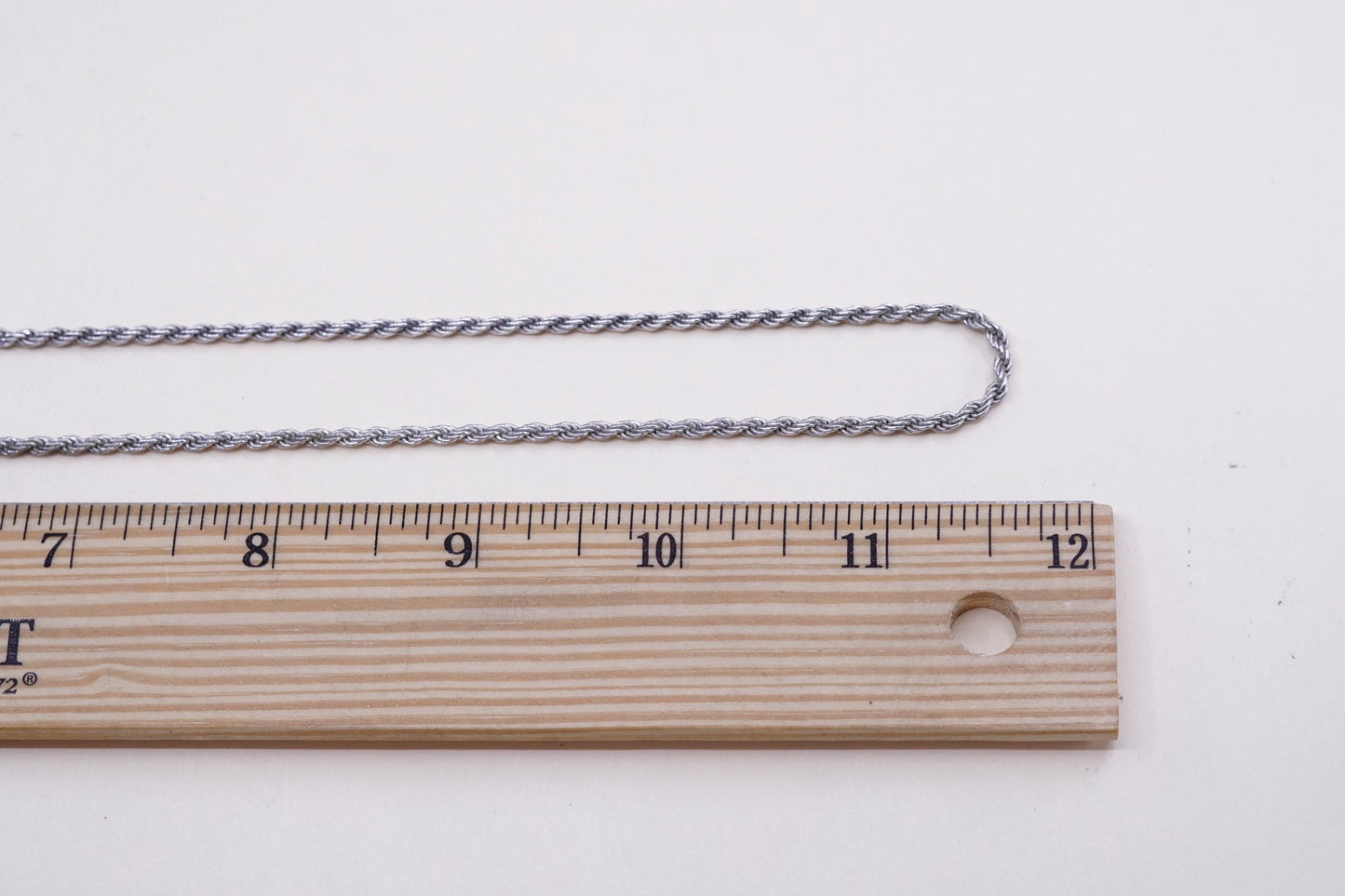 24”, 2mm, vintage SU Sterling silver necklace, 925 French rope chain