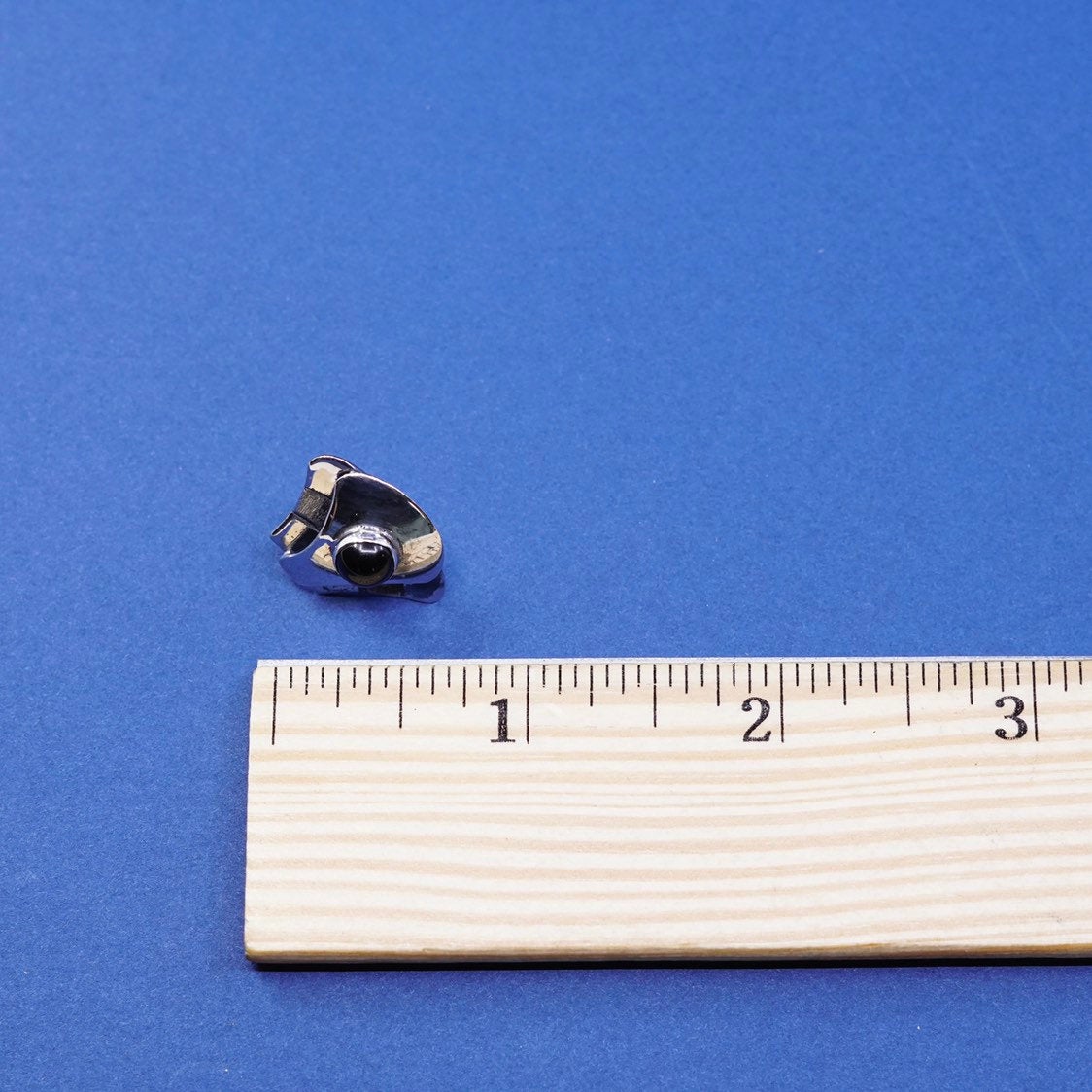 modern SM sterling silver handmade earrings, mexico 925 studs w/ obsidian