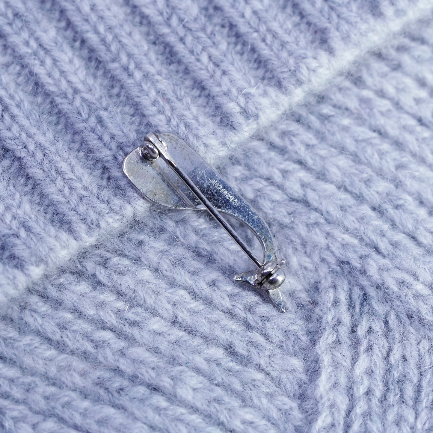 Vintage sterling silver handmade brooch, 925 whale pin