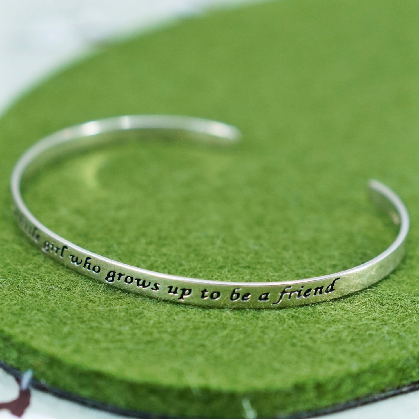 7.5”, Sterling silver bracelet, modern handmade 925 cuff “a daughter is a girl