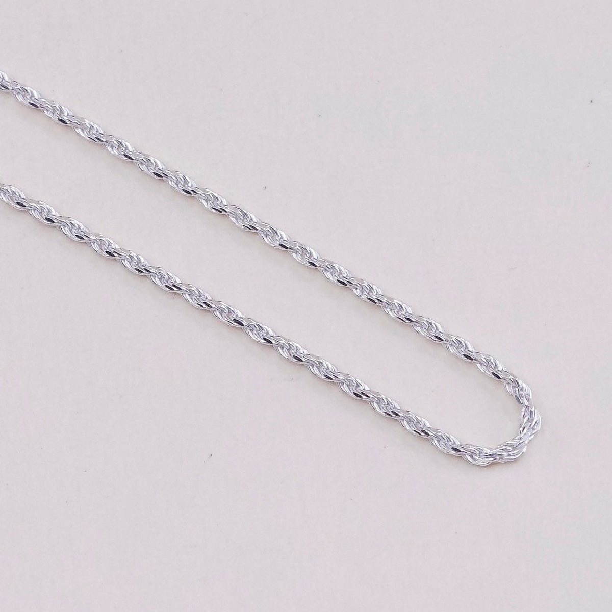 24”, Vintage KA 1772 italy sterling silver rope chain, Italian 925 necklace