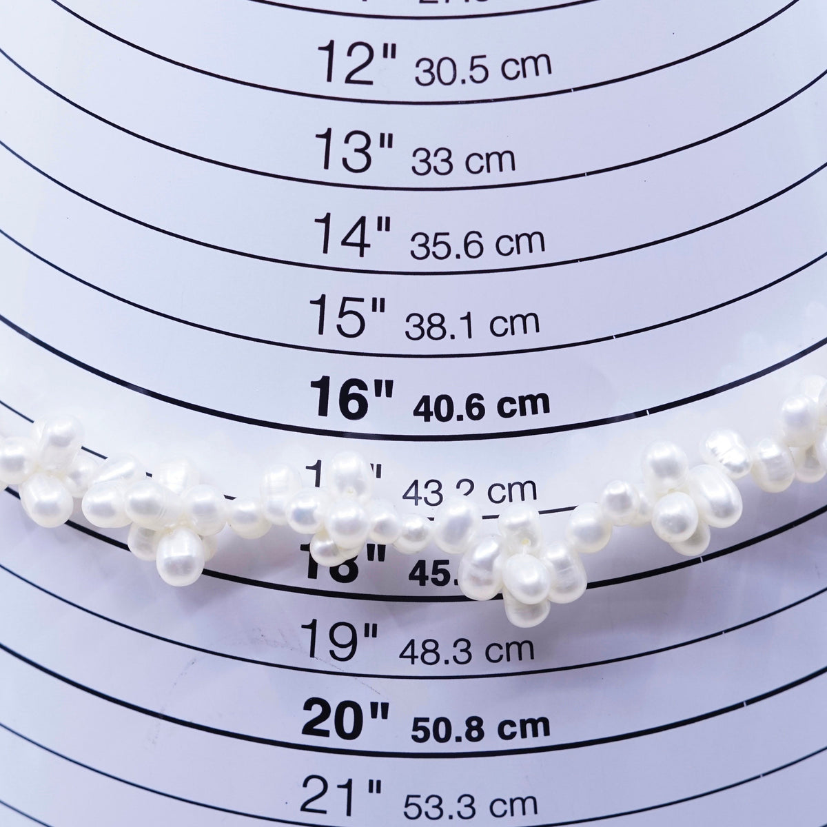 18”, Vintage handmade Sterling silver bead link chain with pearl beads