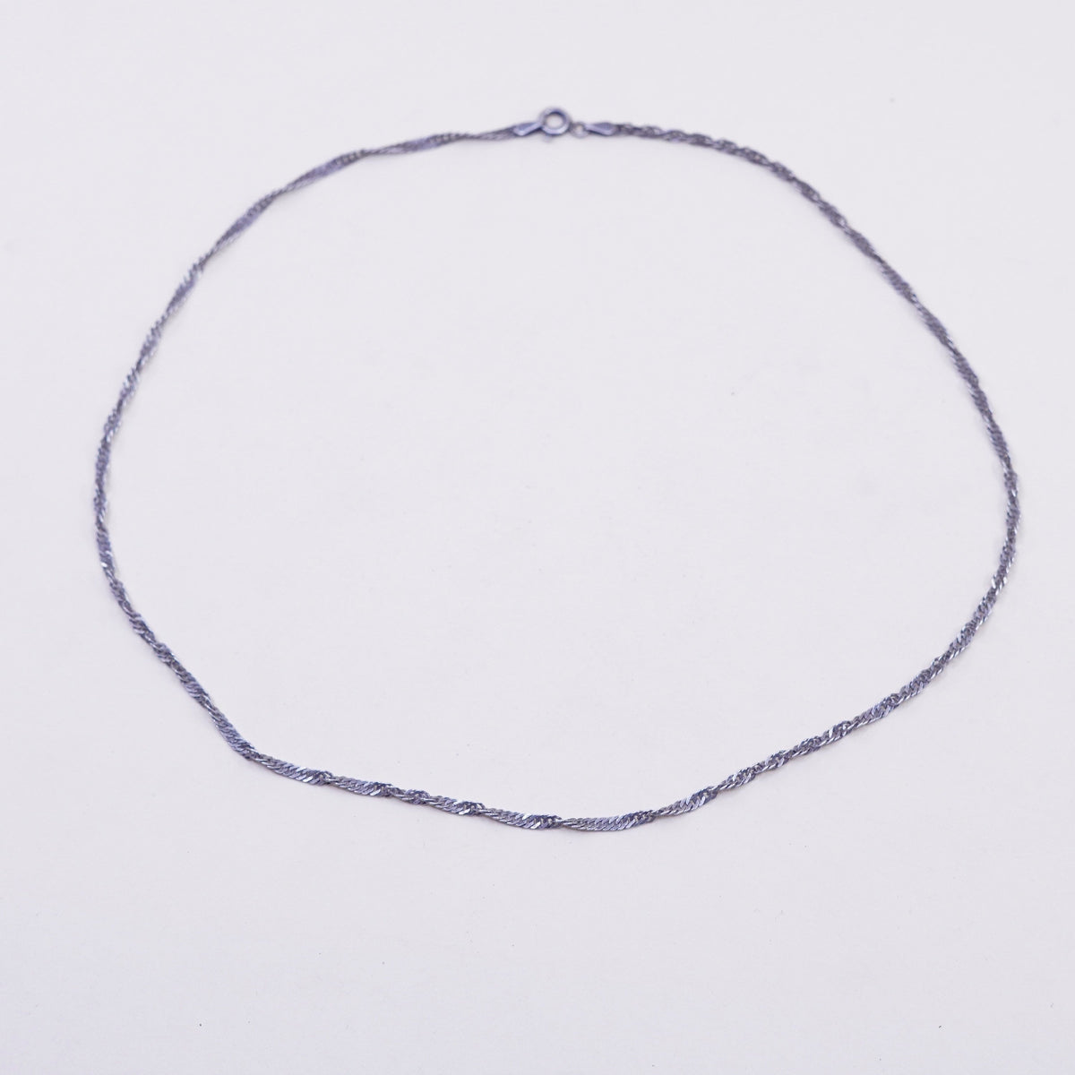 18”, 2mm, Vintage sterling silver Italy 925 silver twisted curb chain, necklace