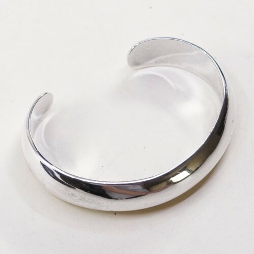 6.5”, Vtg Sterling Silver Handmade Cuff, Modern Mexico Bracelet, Stamped 925