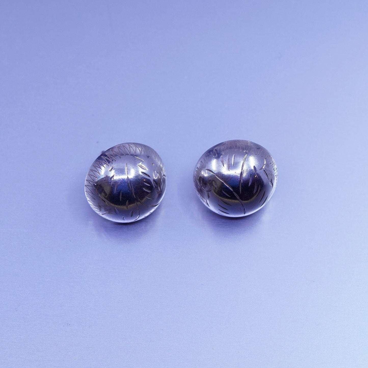 Vintage Sterling 925 silver handmade earrings, textured studs