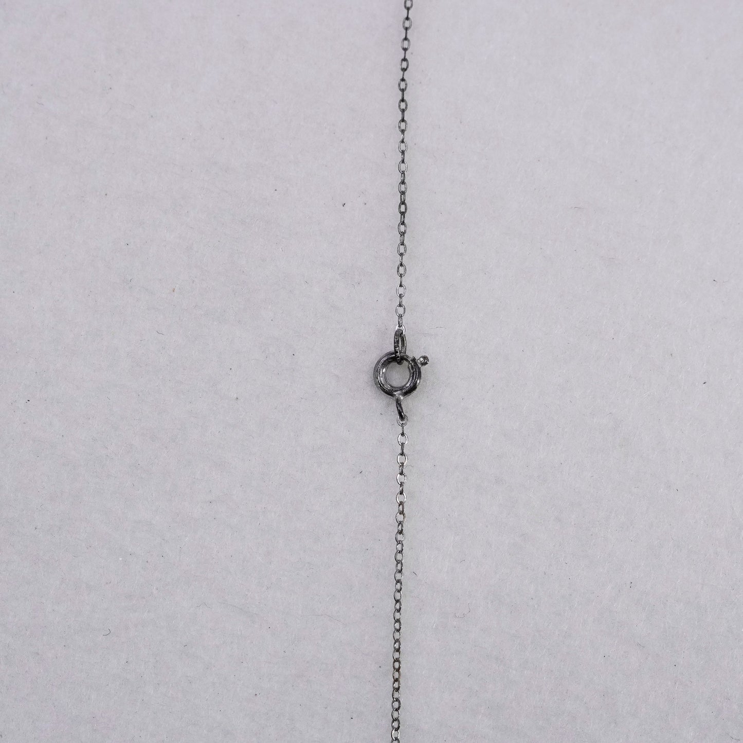 16” 1mm, vintage Italy Sterling 925 silver circle chain necklace
