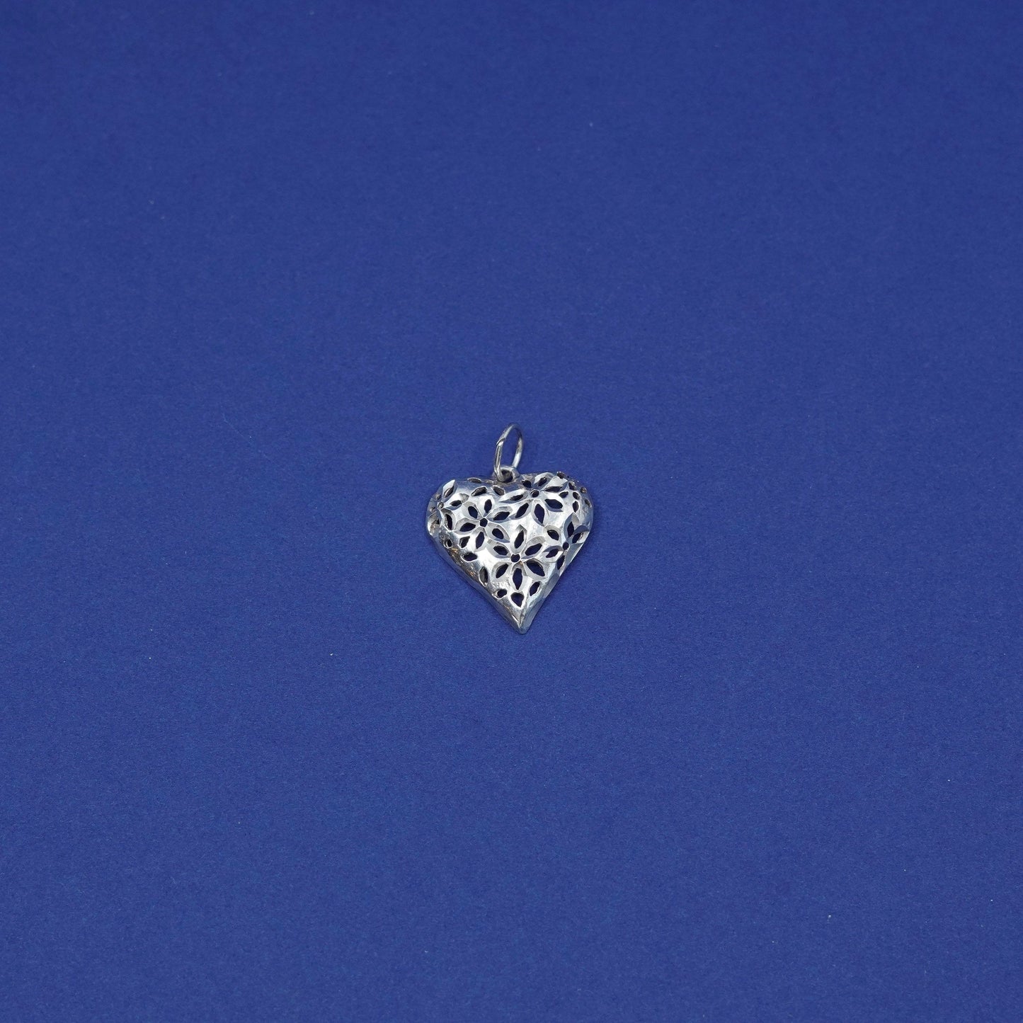 Vintage Sterling silver handmade pendant, 925 filigree heart