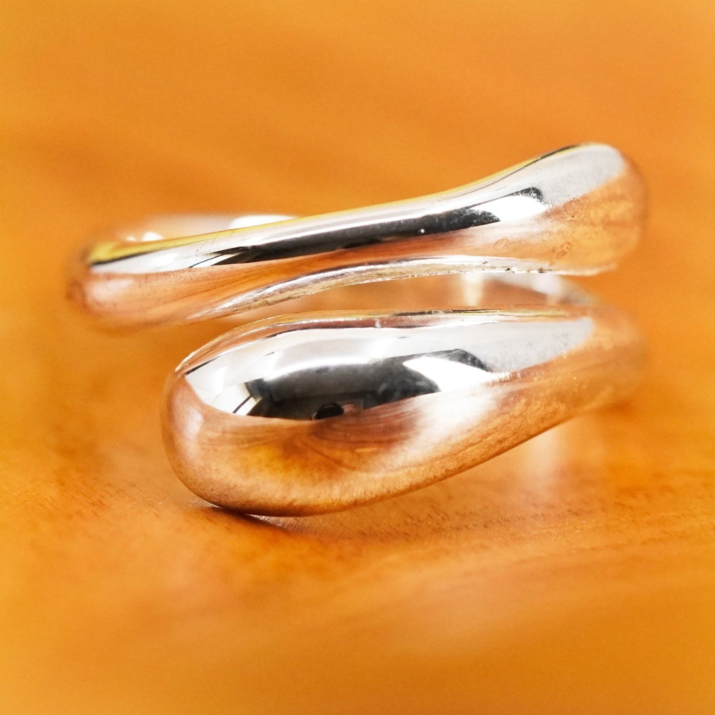 Size 7, vintage Sterling silver handmade ring, 925 wrap band