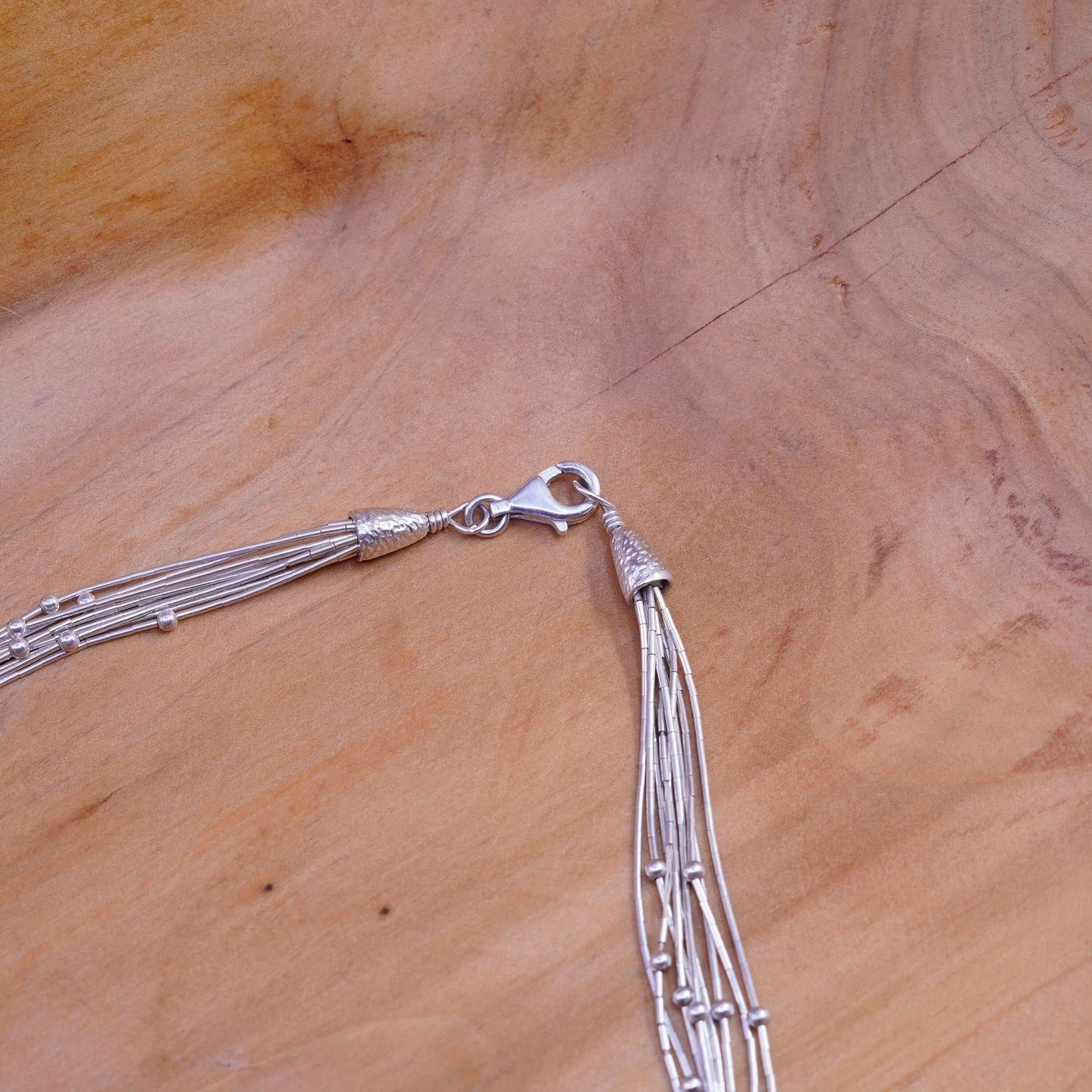 18”, Native American navajo Sterling 925 handmade liquid silver chain necklace