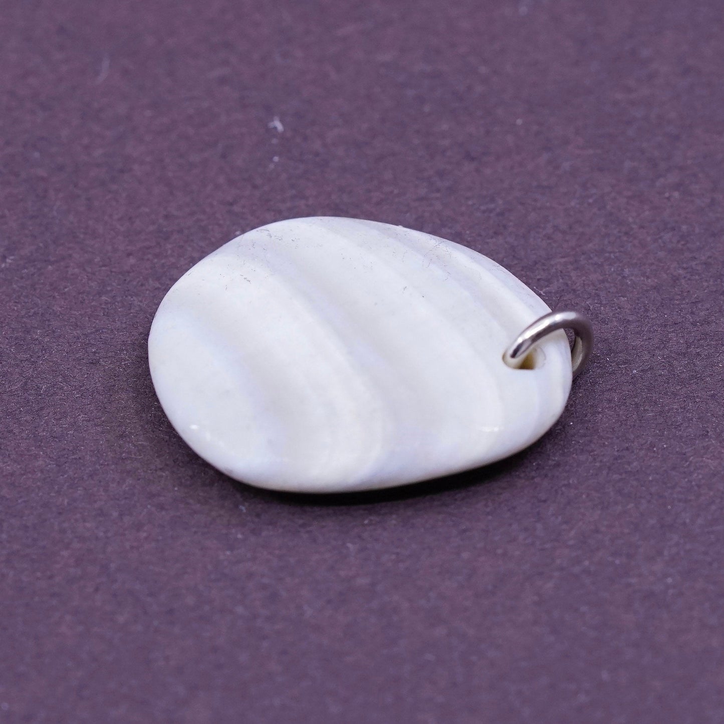Vintage Sterling 925 silver handmade pendant charm with lace agate