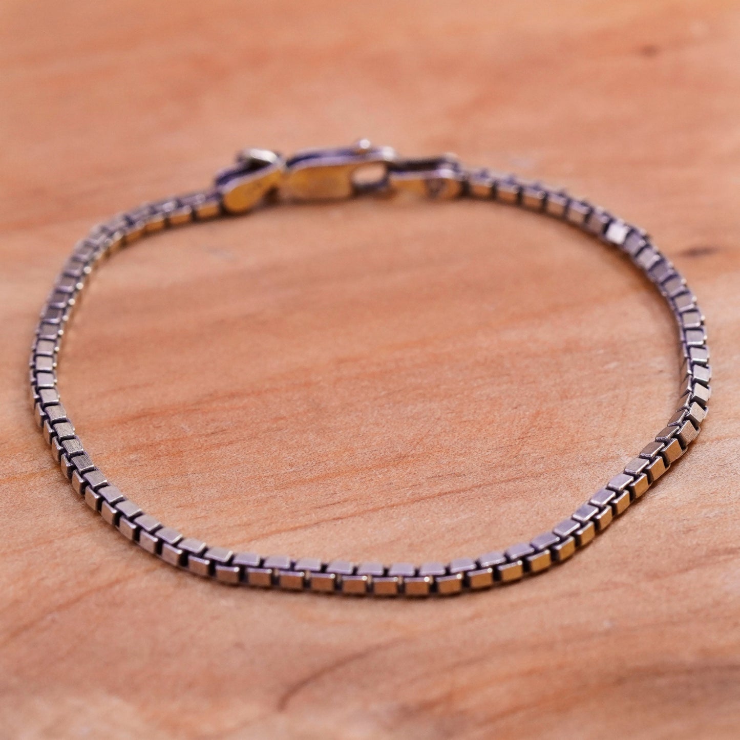 6.25”, vintage vermeil gold over Sterling 925 silver handmade bracelet chain