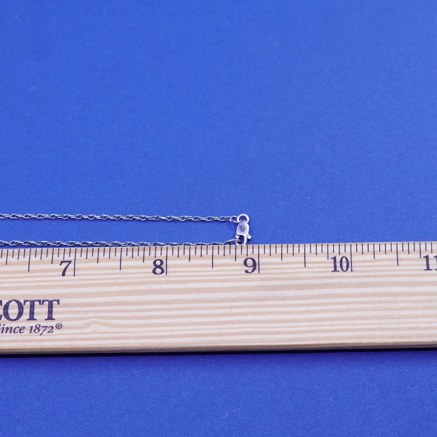 17.5”, 1mm, vintage Sterling silver necklace, 925 Singapore rope chain