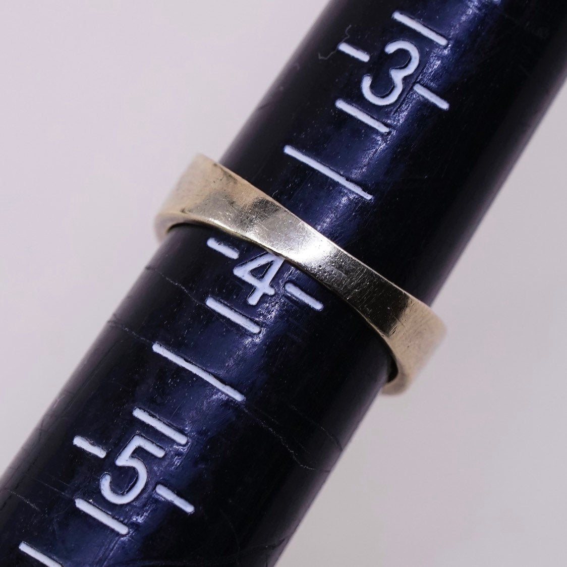 sz 4, 3.4g vtg 14K engagement ring, real yellow gold band w/ crystal