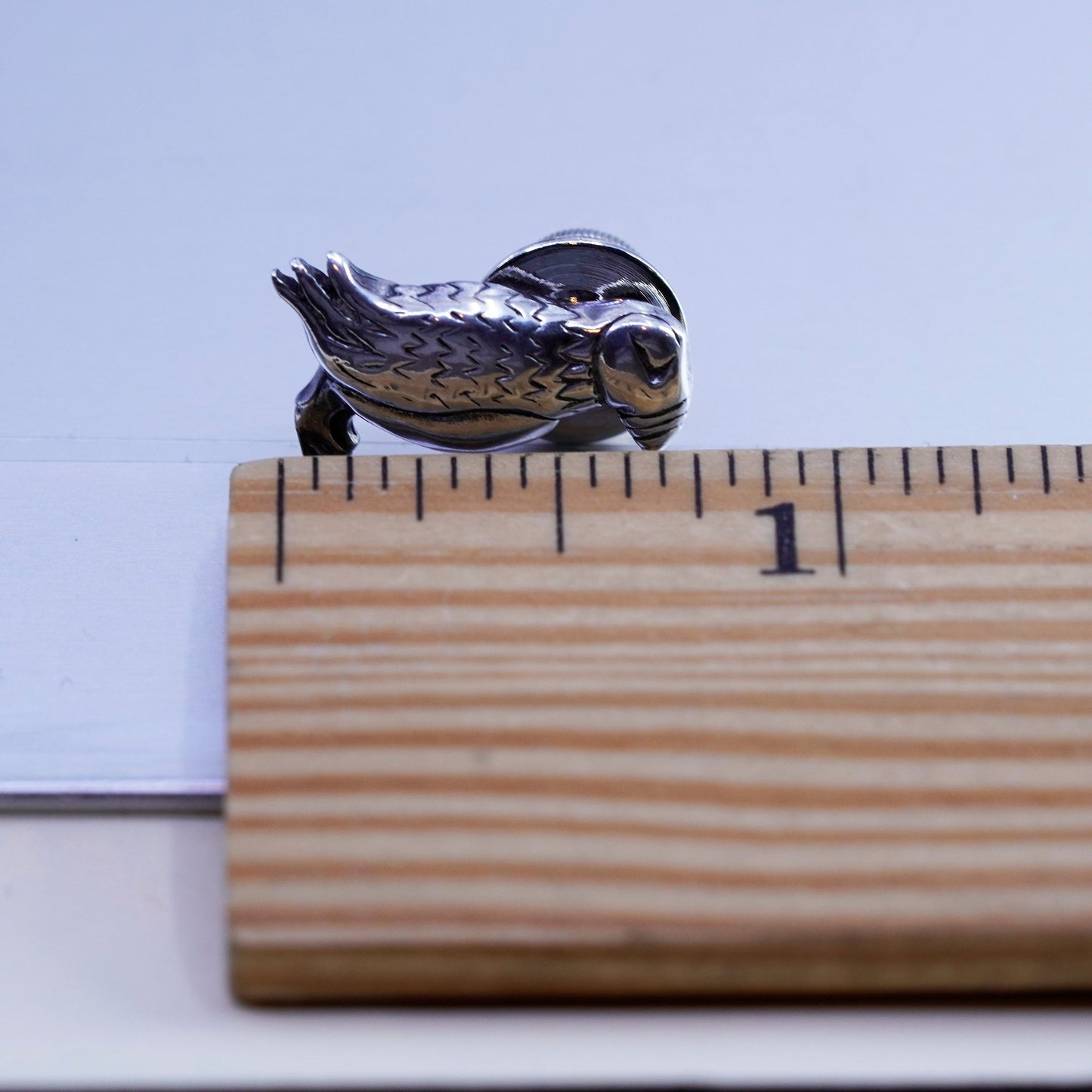 Vintage sterling silver handmade brooch, 925 puffin bird pin