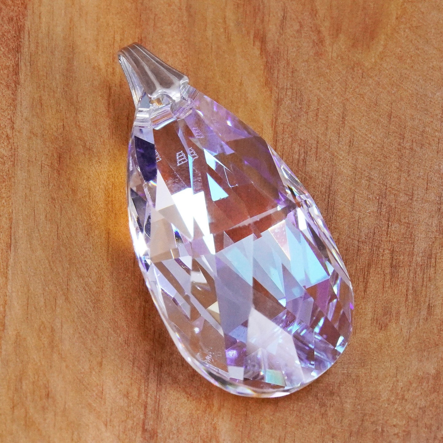 Sterling silver pendant, 925 bail teardrop with Swarovski crystal
