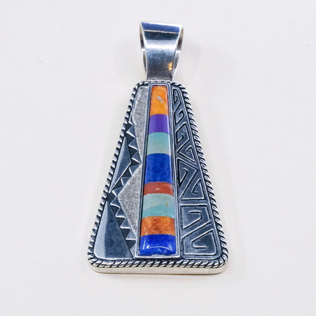 Relios Carolyn pollack pendant sterling 925 silver w/ lapis lazuli N turquoise