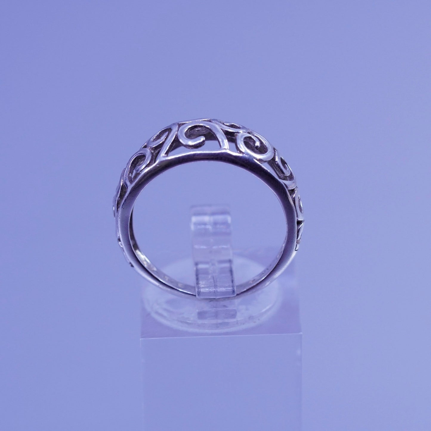 Size 7.25, vintage Sterling 925 silver handmade ring, filigree band